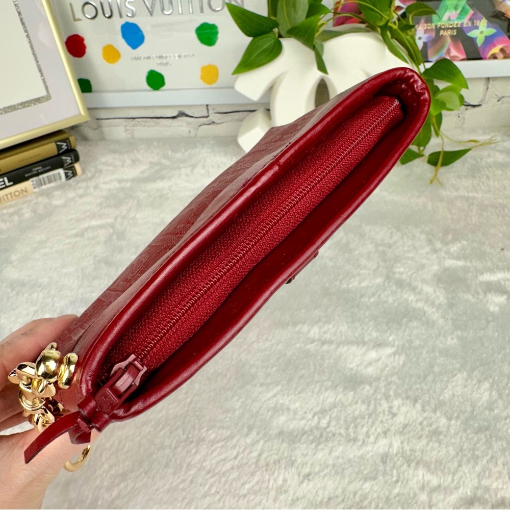 Dior Trotter Red monogram canvas and leather Wristlet, Pouch VINTAGE CUTE - Picture 7 of 13